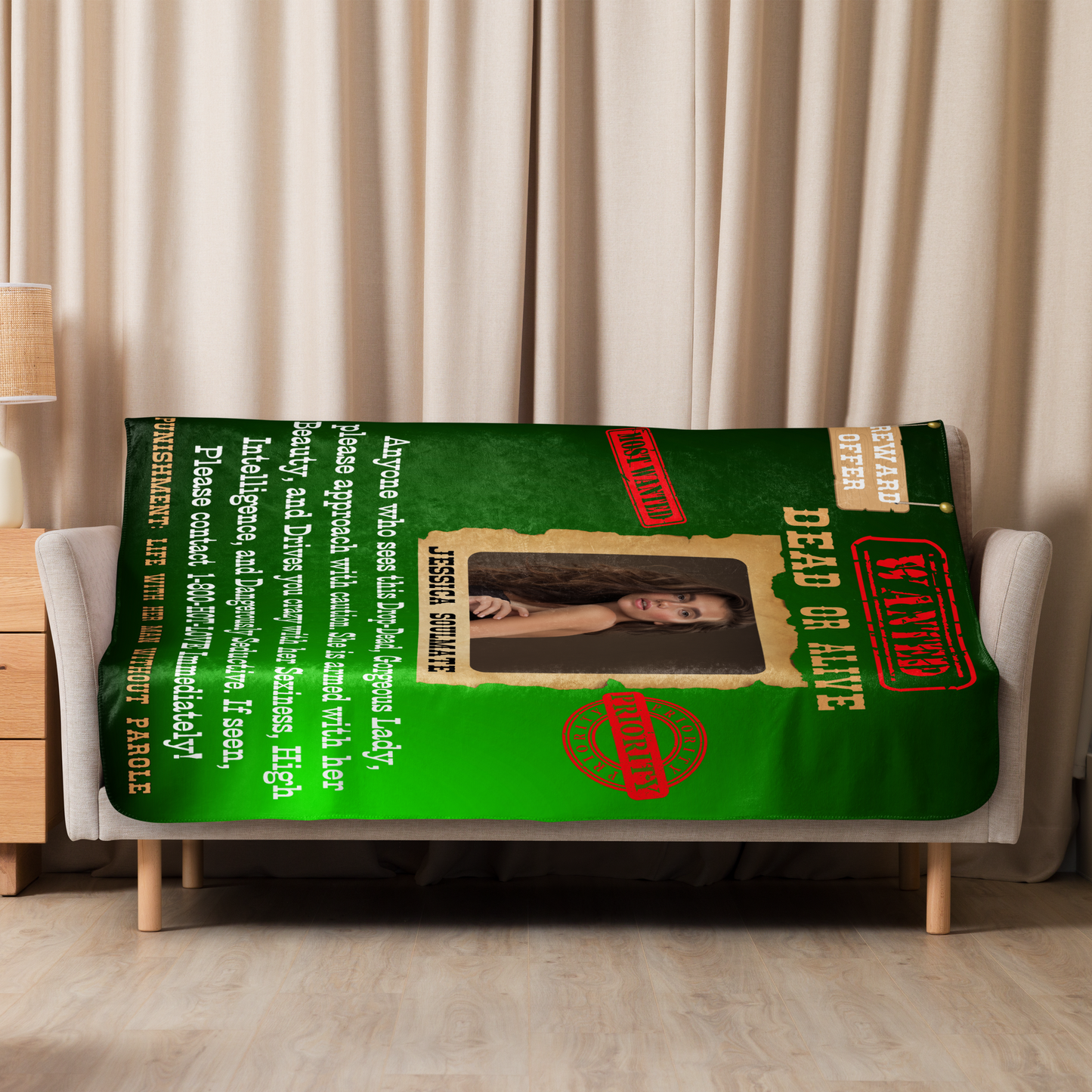 Wanted Dead Or Alive | Personalized Blanket