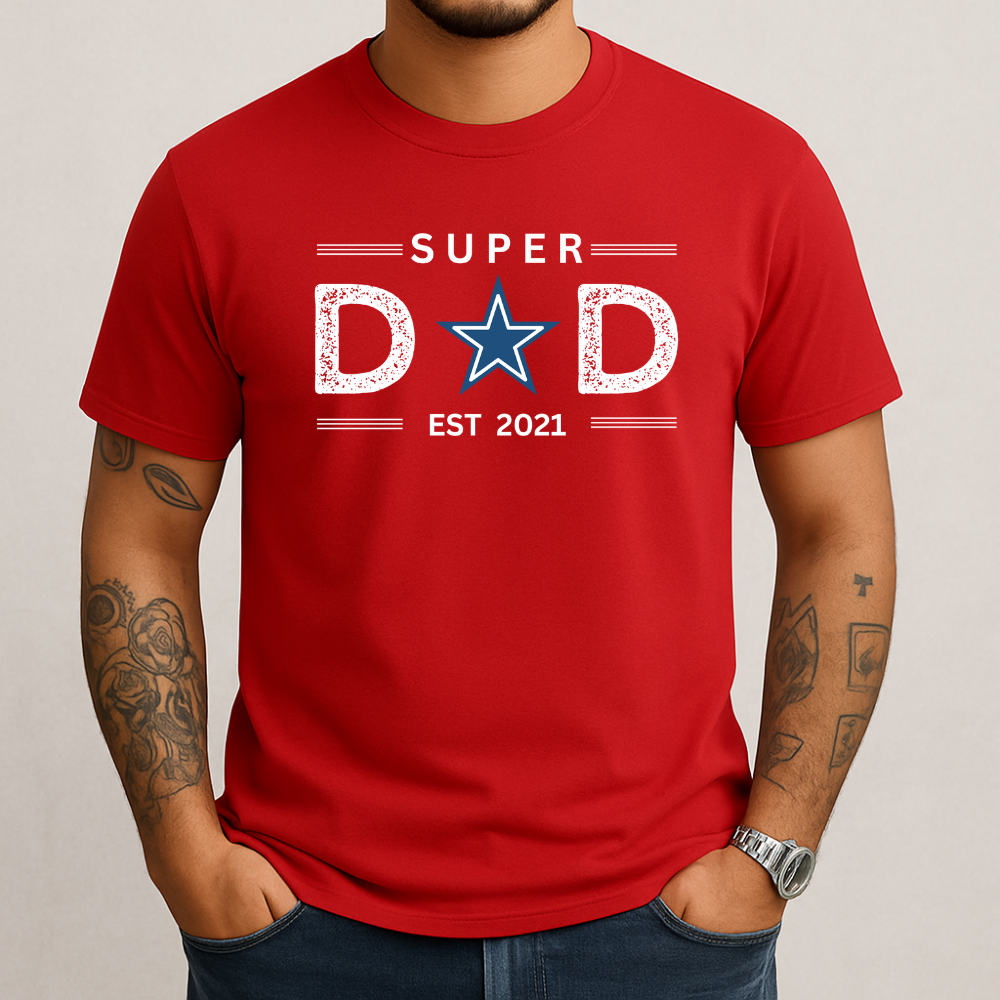 Personalized Date | Super Dad | T-Shirt