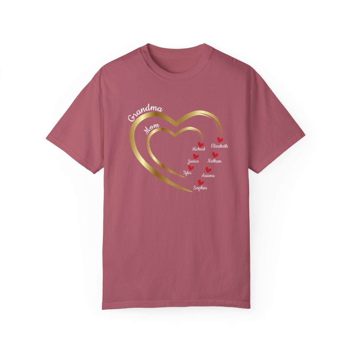 Mom-Grandma Hearts | Personalized Name | T-shirt