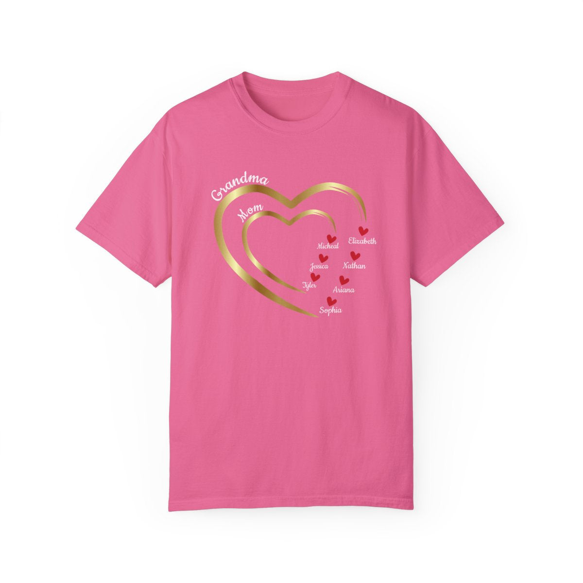 Mom-Grandma Hearts | Personalized Name | T-shirt