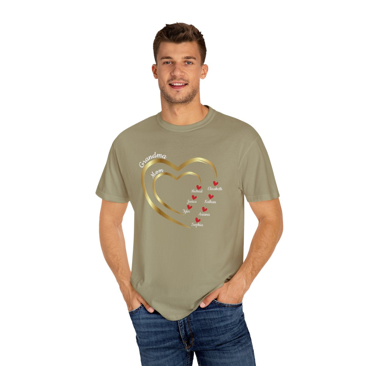 Mom-Grandma Hearts | Personalized Name | T-shirt