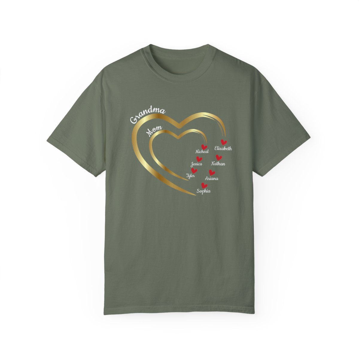 Mom-Grandma Hearts | Personalized Name | T-shirt