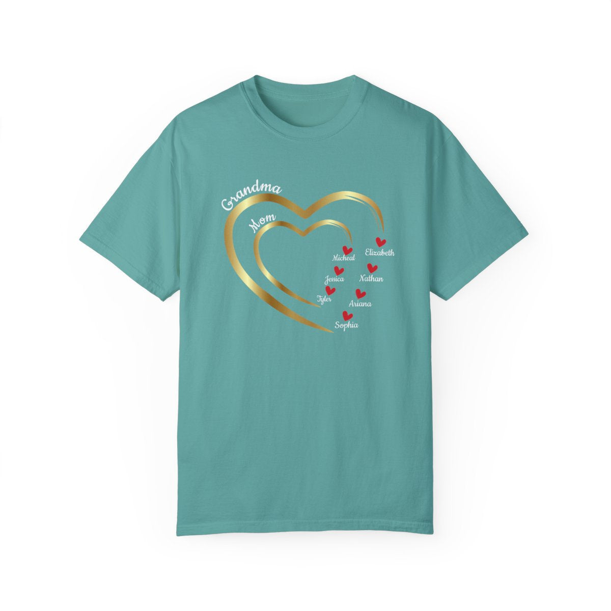 Mom-Grandma Hearts | Personalized Name | T-shirt