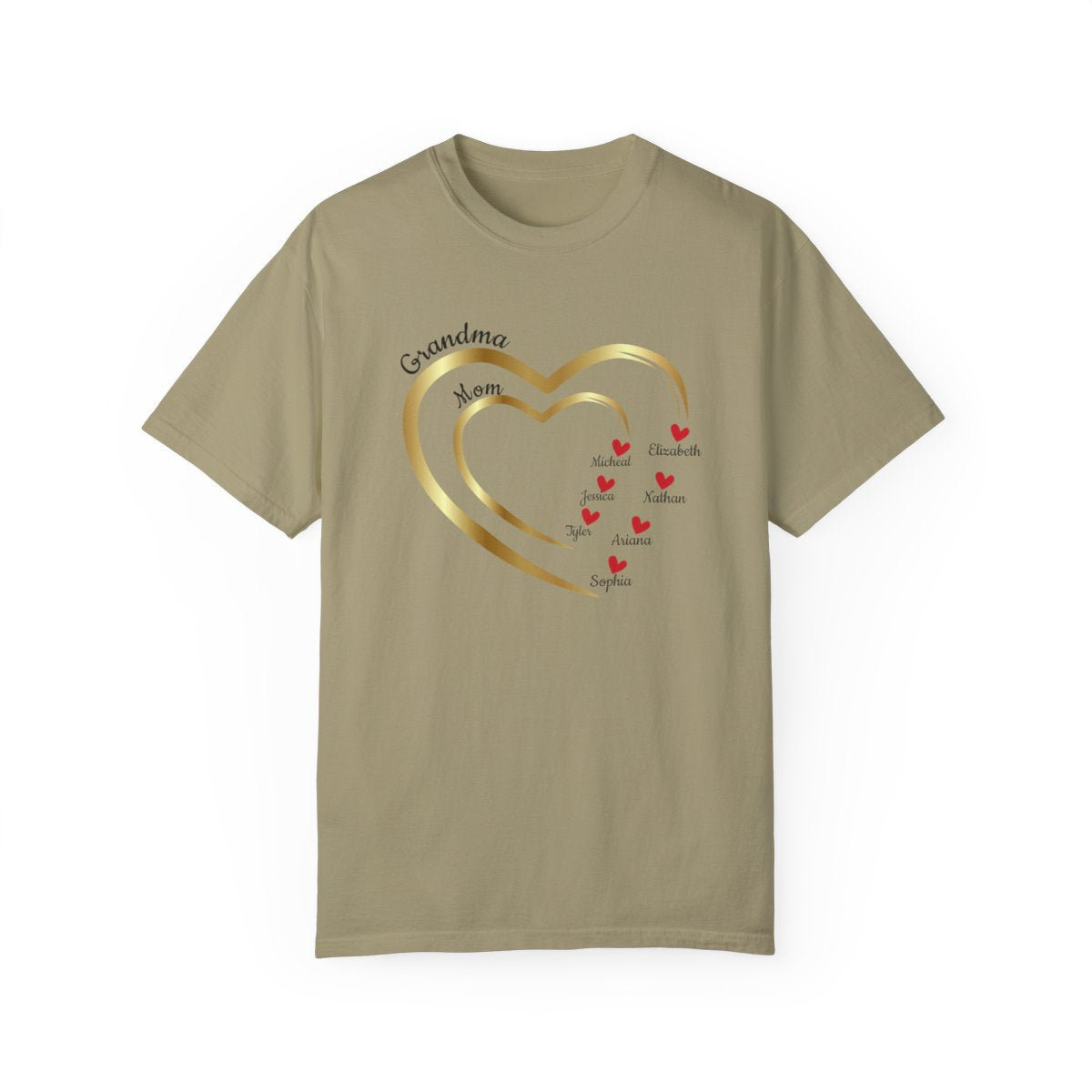 Mom-Grandma Hearts | Personalized Name | T-shirt