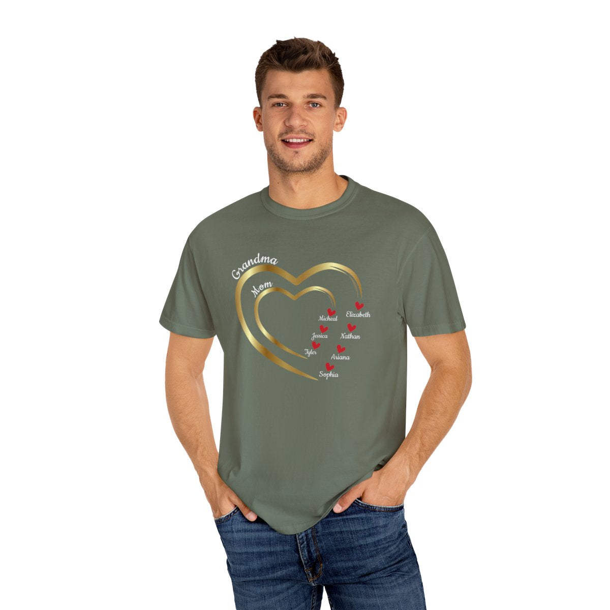 Mom-Grandma Hearts | Personalized Name | T-shirt