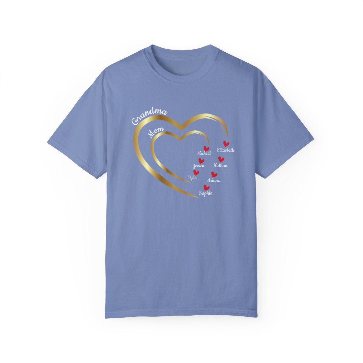 Mom-Grandma Hearts | Personalized Name | T-shirt