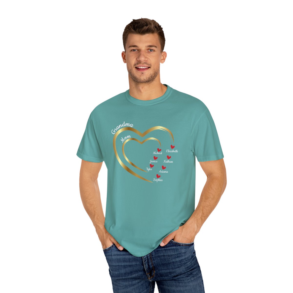 Mom-Grandma Hearts | Personalized Name | T-shirt