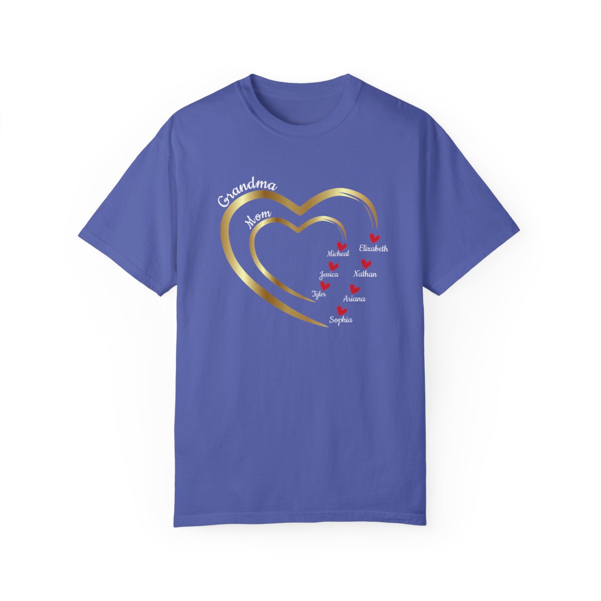 Mom-Grandma Hearts | Personalized Name | T-shirt