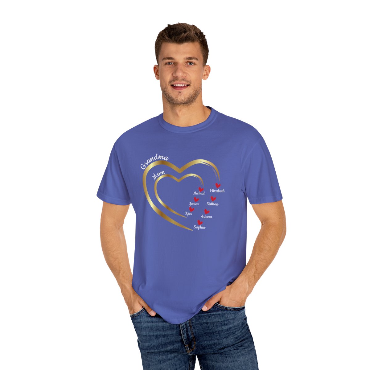 Mom-Grandma Hearts | Personalized Name | T-shirt