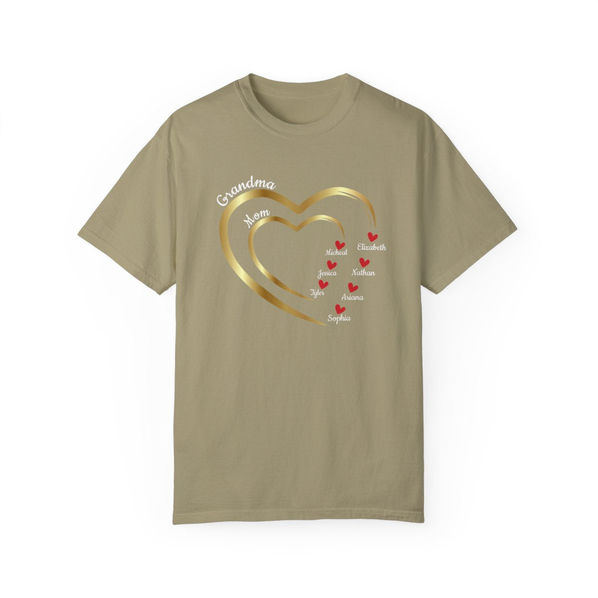Mom-Grandma Hearts | Personalized Name | T-shirt