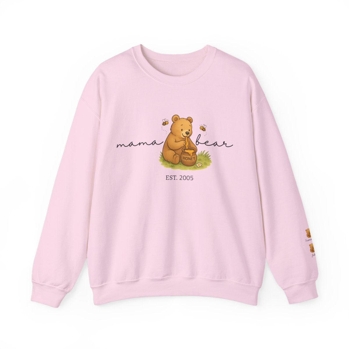Custom Mama Bear |Sweatshirt | Personalized Est with Kids Name on Sleeve | Perfect for Mother's Day