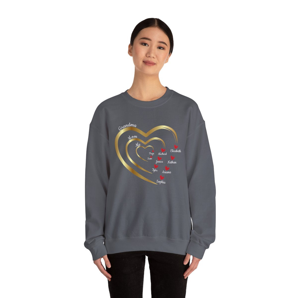 Mom's Grandma's Hearts |With Personalized Name | Sweatshirt |Hoodie