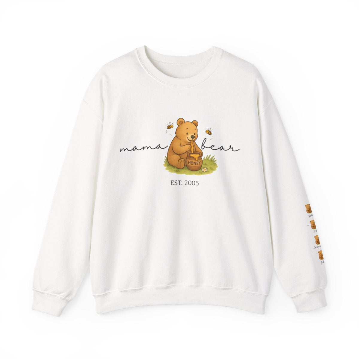 Custom Mama Bear |Sweatshirt | Personalized Est with Kids Name on Sleeve | Perfect for Mother's Day