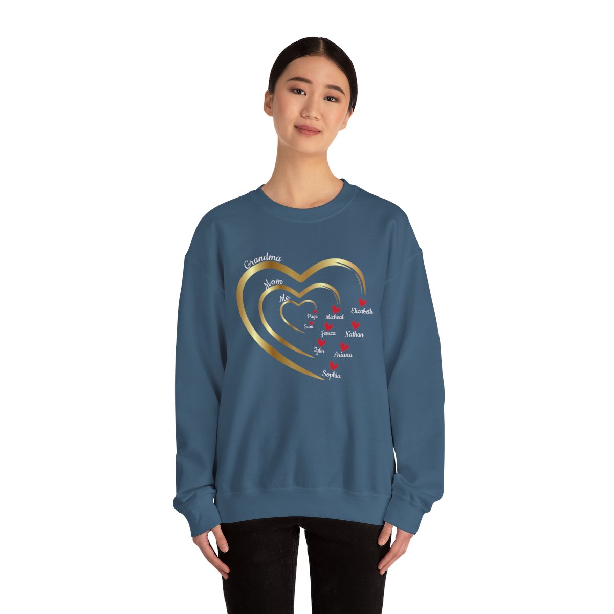 Mom's Grandma's Hearts |With Personalized Name | Sweatshirt |Hoodie