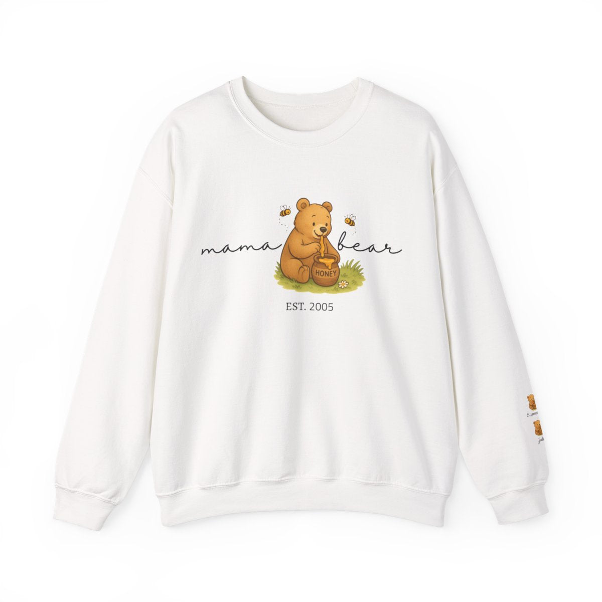 Custom Mama Bear |Sweatshirt | Personalized Est with Kids Name on Sleeve | Perfect for Mother's Day