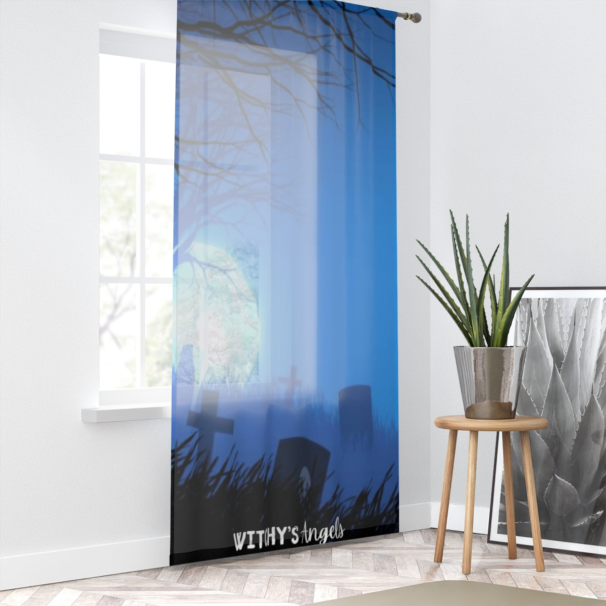 Halloween | Witchy's Angles |Sheer | Window Curtain