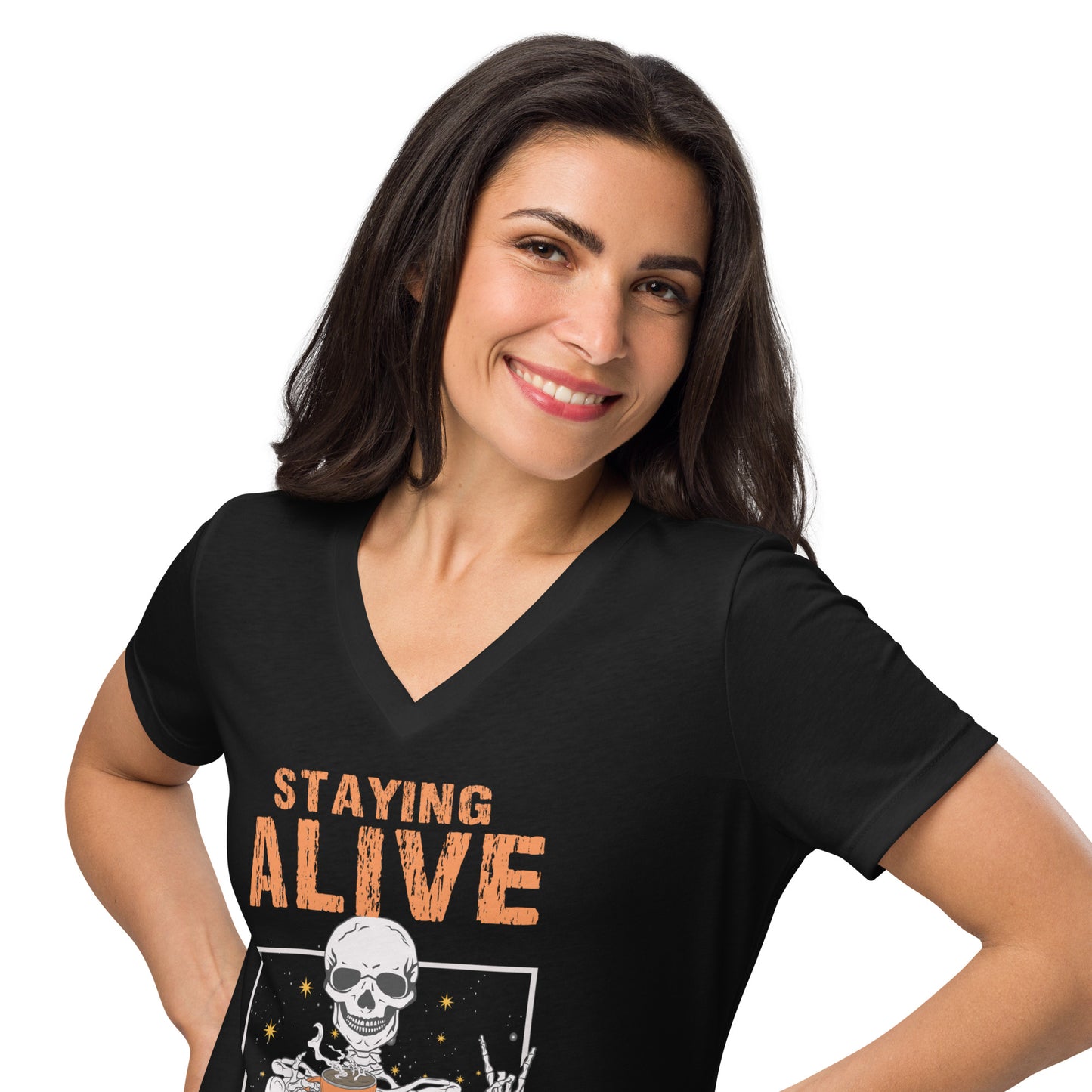 Halloween - Staying Alive - Women’s relaxed v-neck t-shirt