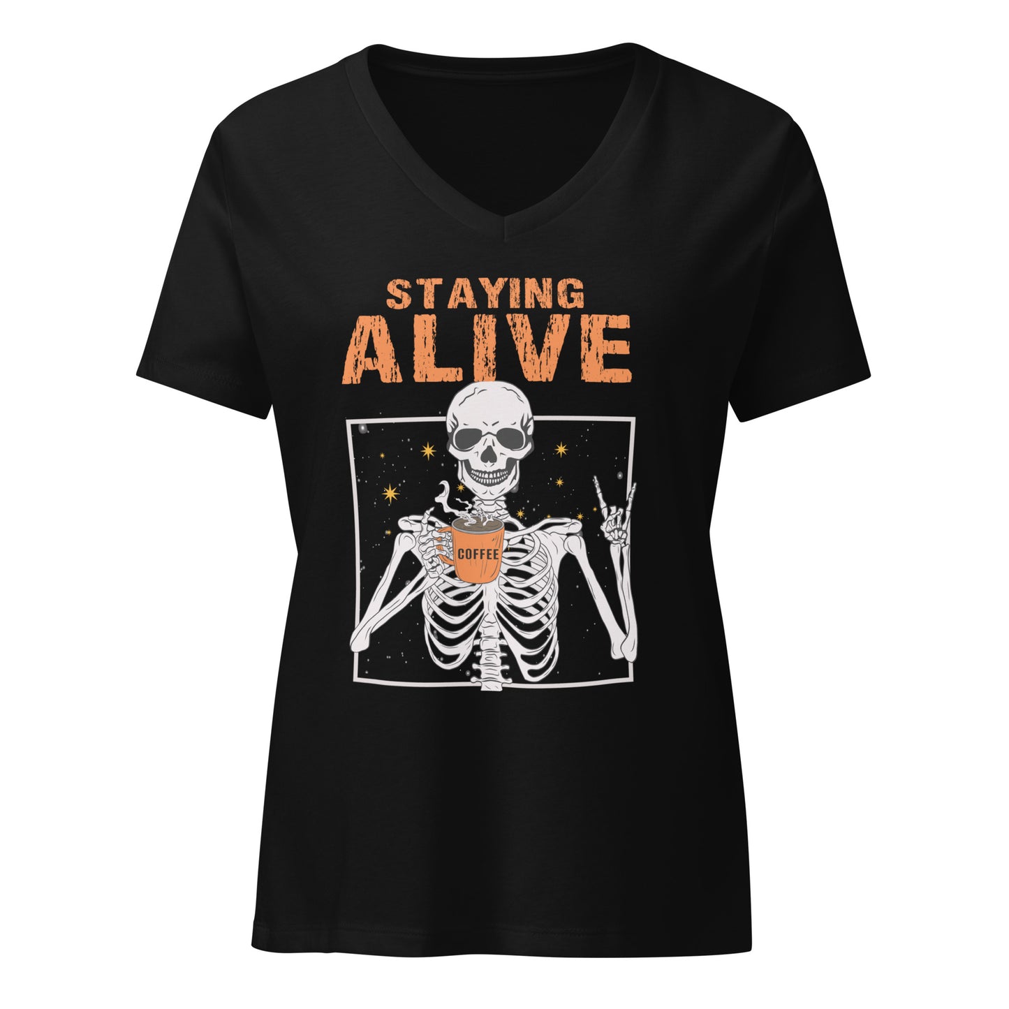 Halloween - Staying Alive - Women’s relaxed v-neck t-shirt