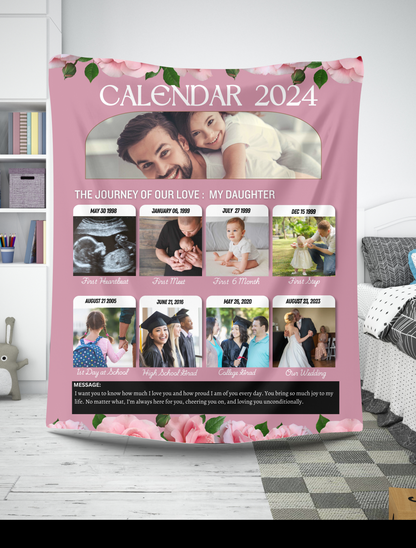 Calendar of our Love | Mink Sherpa Blanket 50x60