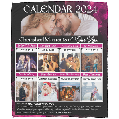 Personalize Calendar Blanket | Cherished Moments