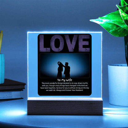 To My Wife Love -Acrylic Square Plaque (Customize Photo)