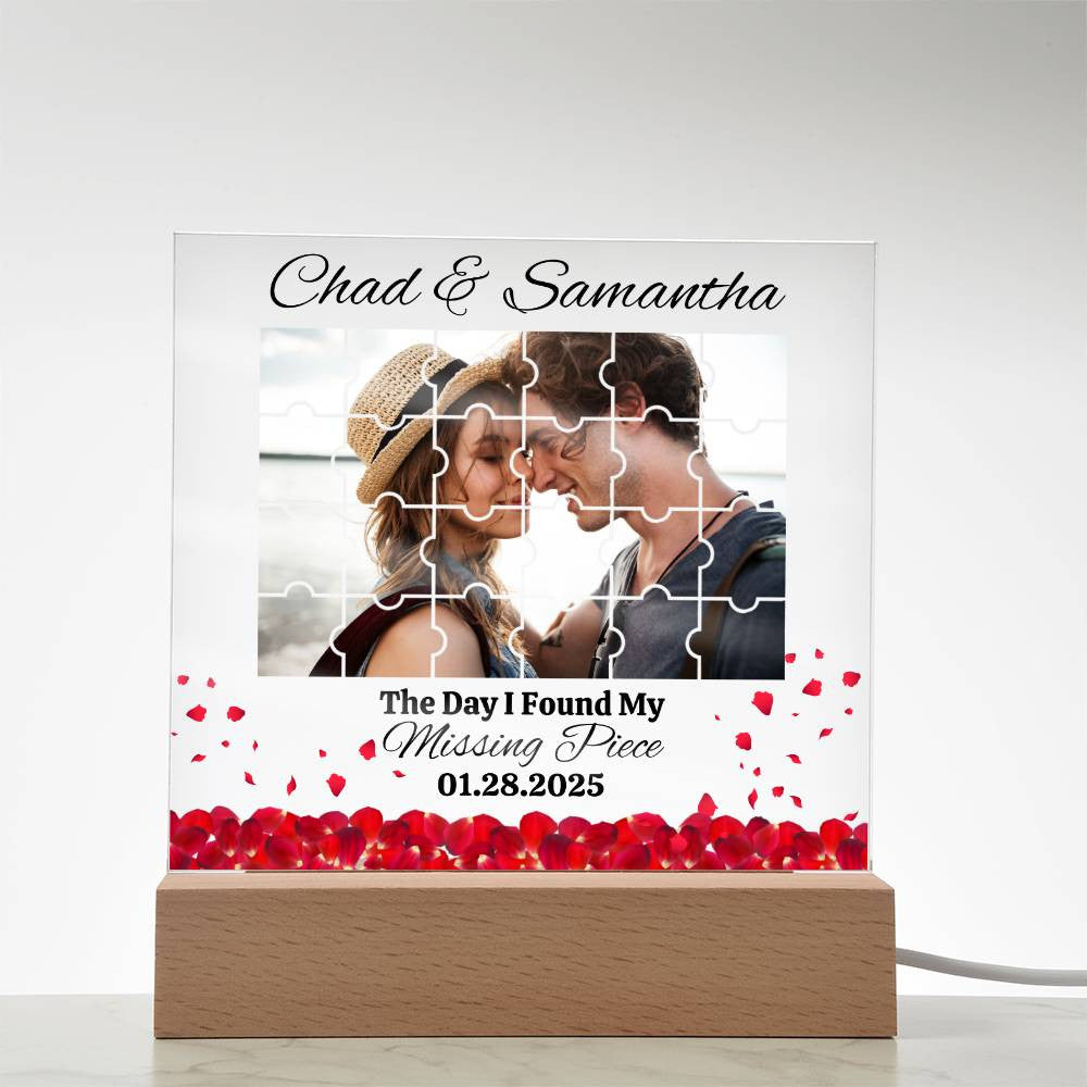 The Day I Found My Missing Piece | Acrylic Square Plaque - Multi Background-Square