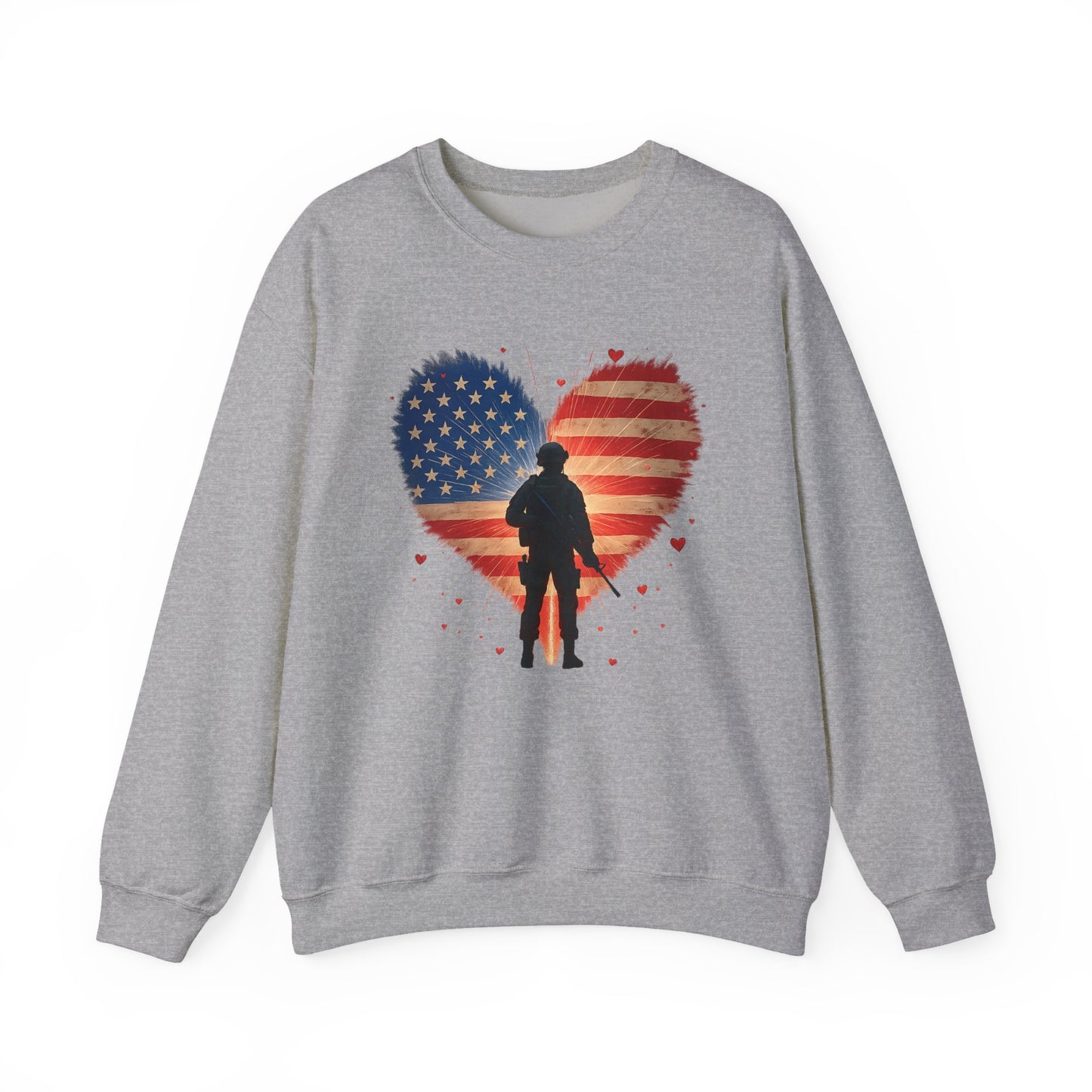 Glowing Heart | American Flag | Armed & Patriotic | Sweatshirt