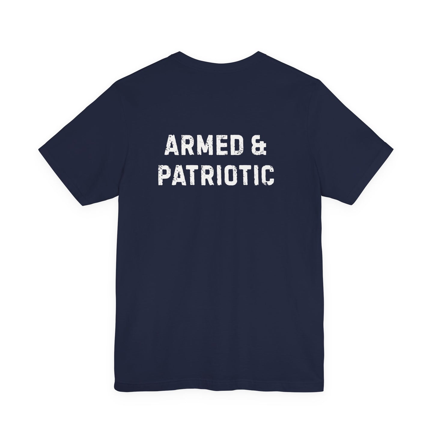 Glowing Heart | American Flag | Armed & Patriotic | T-Shirt | Back & Front Design