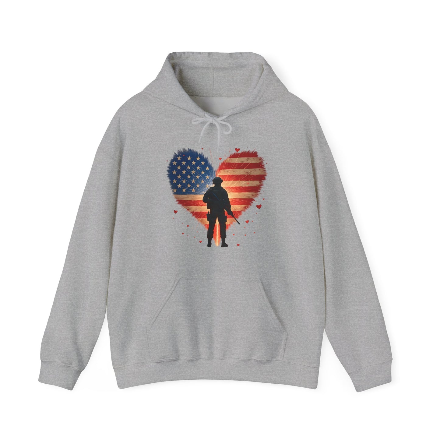 Glowing Heart |  American Flag | Armed & Patriotic | Hoodie