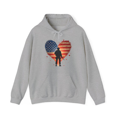 Glowing Heart |  American Flag | Armed & Patriotic | Hoodie