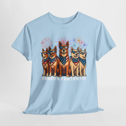 4th of July | Armed and Pawtriotic | Dog Friendly | T-Shirt