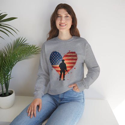 Glowing Heart | American Flag | Armed & Patriotic | Sweatshirt