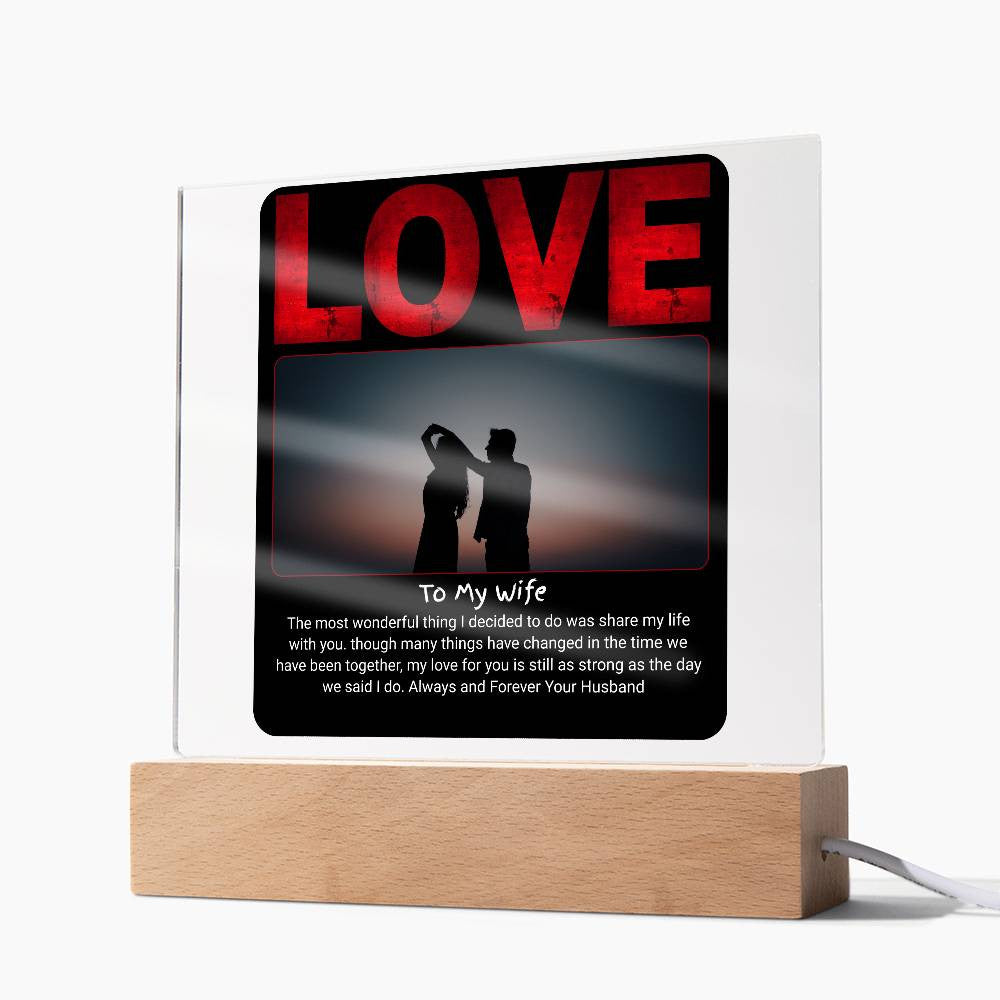 To My Wife Love -Acrylic Square Plaque (Customize Photo)