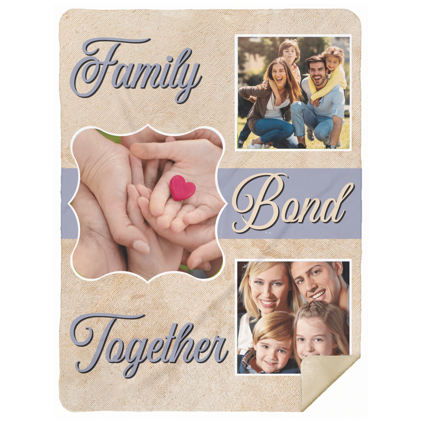 Family Bond Together | Personalize Photo | Blanket | Grunge Texture