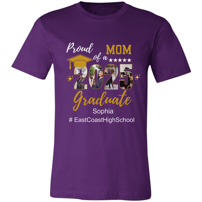 Personalized Name and School | Proud Mom of a Graduate |Tee