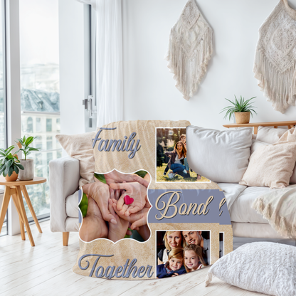 Family Bond Together | Personalize Photo | Blanket | Grunge Texture