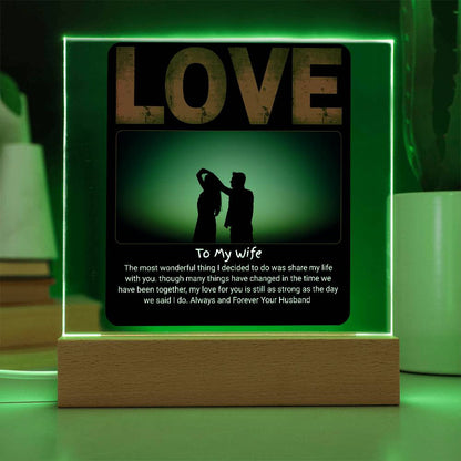 To My Wife Love -Acrylic Square Plaque (Customize Photo)