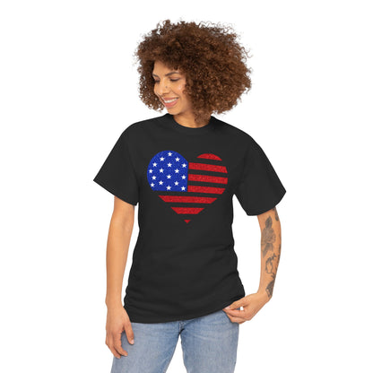 4th of July | T-Shirt | American Flag Heart |