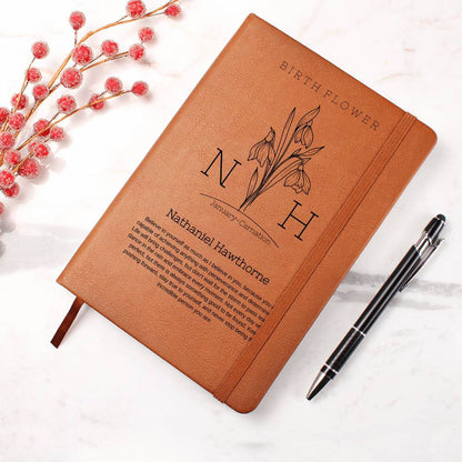 Personalized  Name & Birth Flower|  Journal | January - December | Quotes