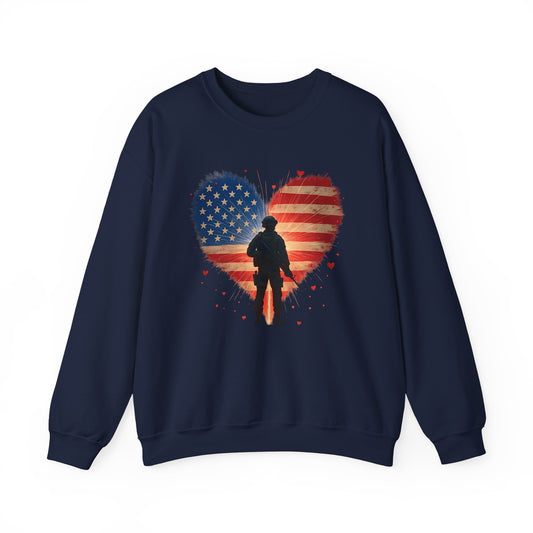 Glowing Heart | American Flag | Armed & Patriotic | Sweatshirt