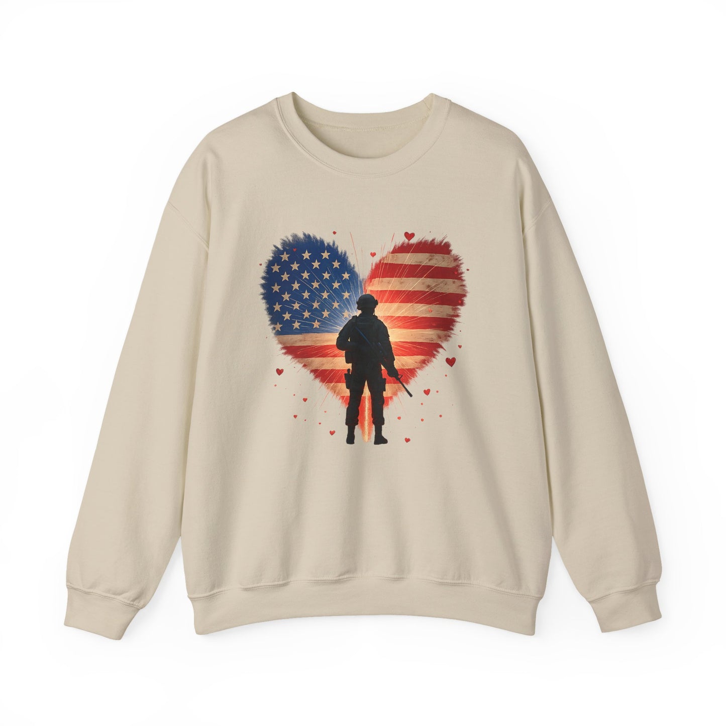 Glowing Heart | American Flag | Armed & Patriotic | Sweatshirt