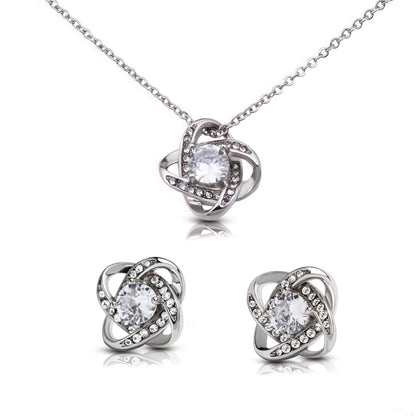 To My Beautiful Granddaughter - Love Knot Earring & Necklace Set