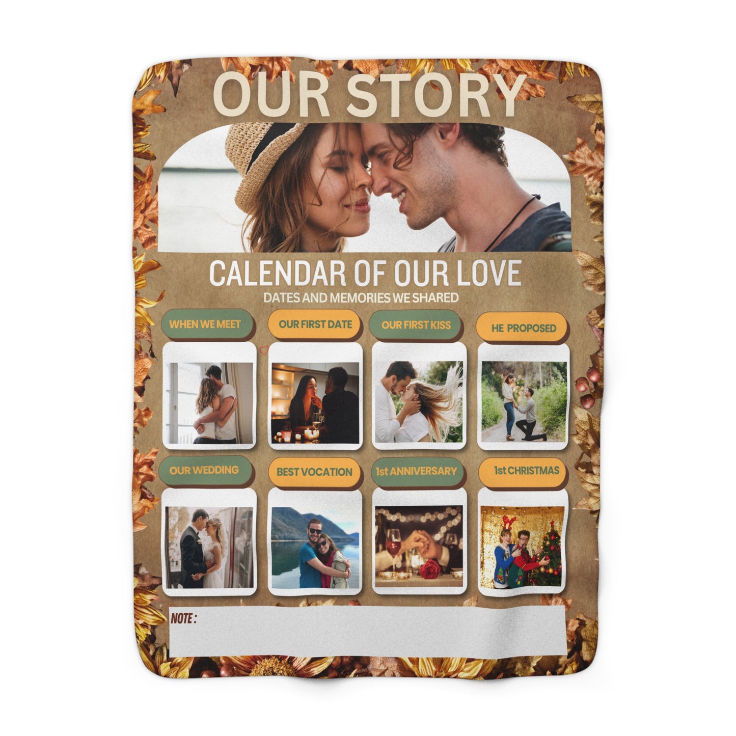 Calendar of our Love Story | Sherpa Blanket 50x60