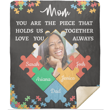 Personalized Name and Picture | Mom's Puzzle Piece | Blanket