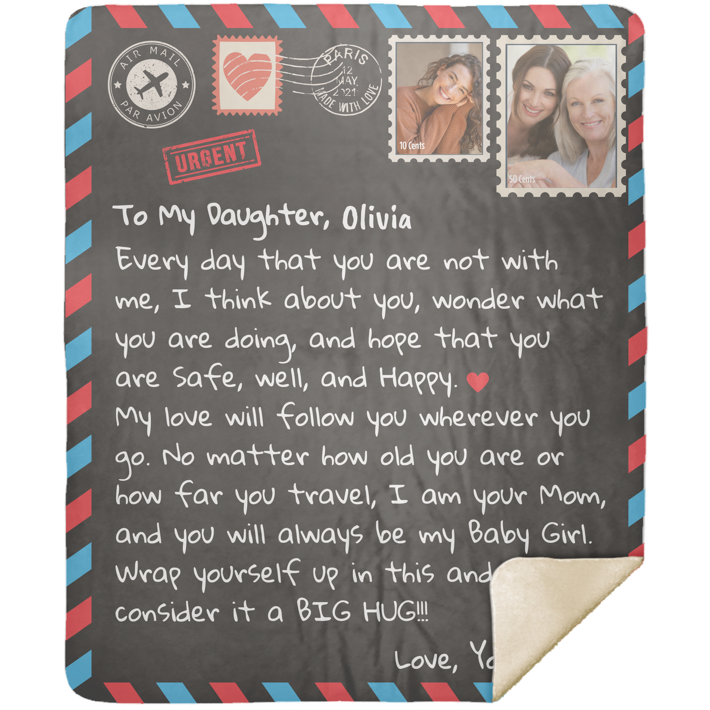 Personalize Photo Stamp | To My Daughter | Blanket