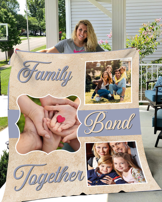 Family Bond Together | Personalize Photo | Blanket | Grunge Texture