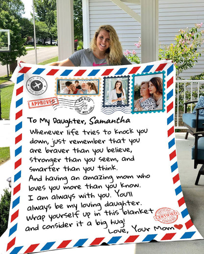 Personalized Photo Stamp | To My Daughter |Letter Blanket