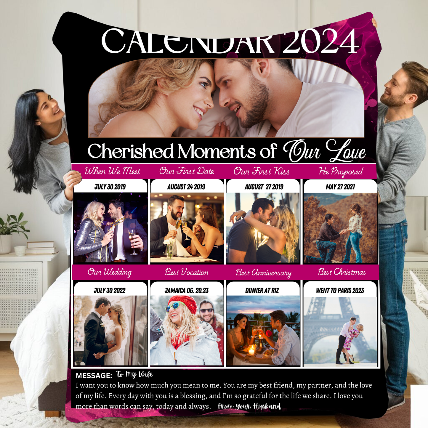 Personalize Calendar Blanket | Cherished Moments