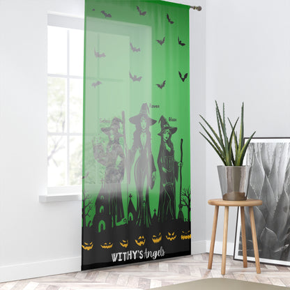 Witchy's Angels | Halloween Style | Home Decor| Sheer Window Curtain