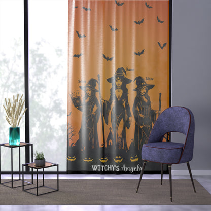 Witchy's Angels | Halloween Decor | Spooky Season | Sheer Window Curtain